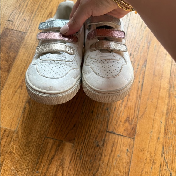 Veja Kids' Sneakers V-10 LEATHER MULTICO WHITE SHINY sz: 2 - Picture 5 of 7